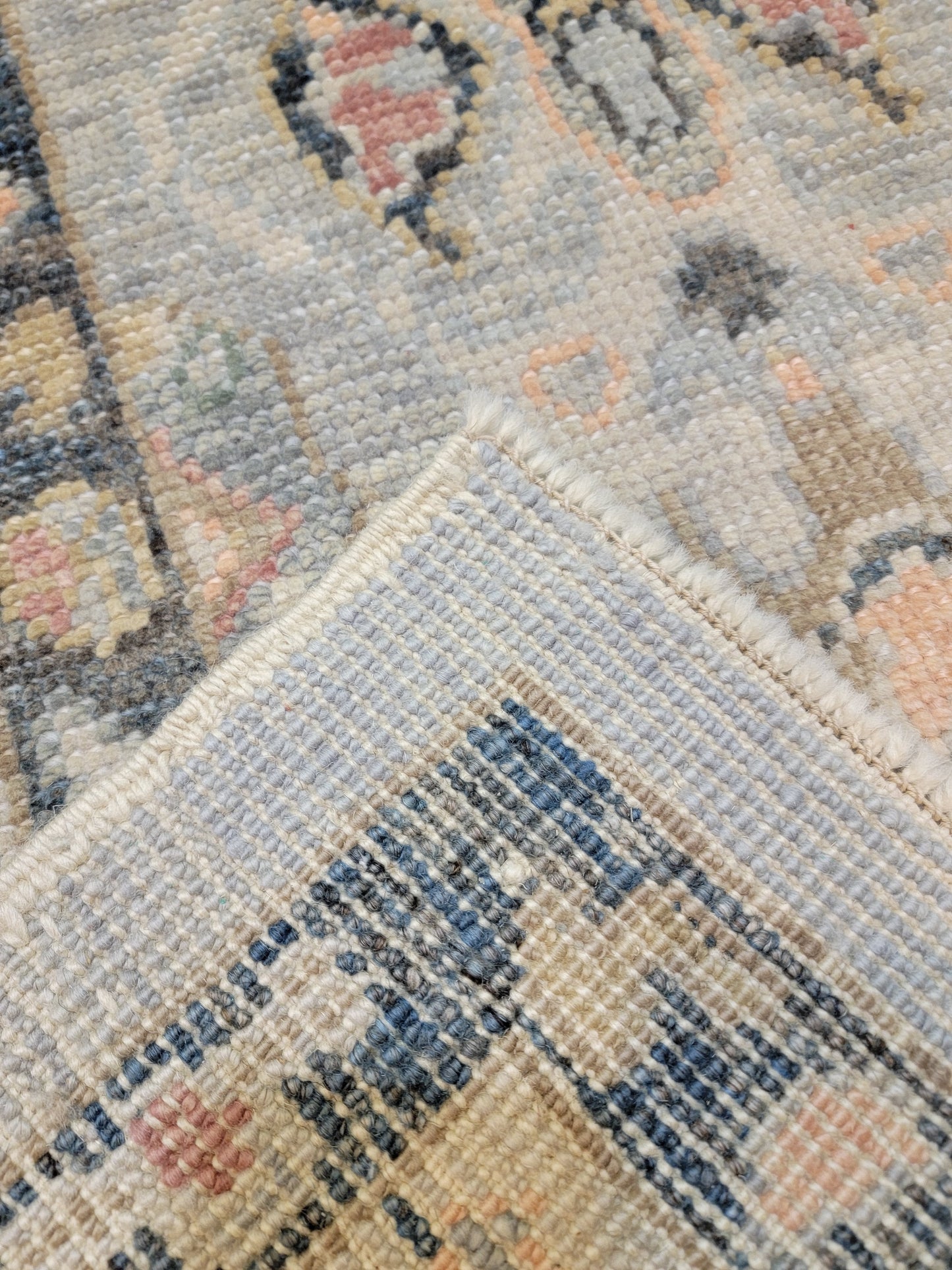 Hand-Knotted Wool Area Rug Turkish Oushak 4'11" x 6'11"