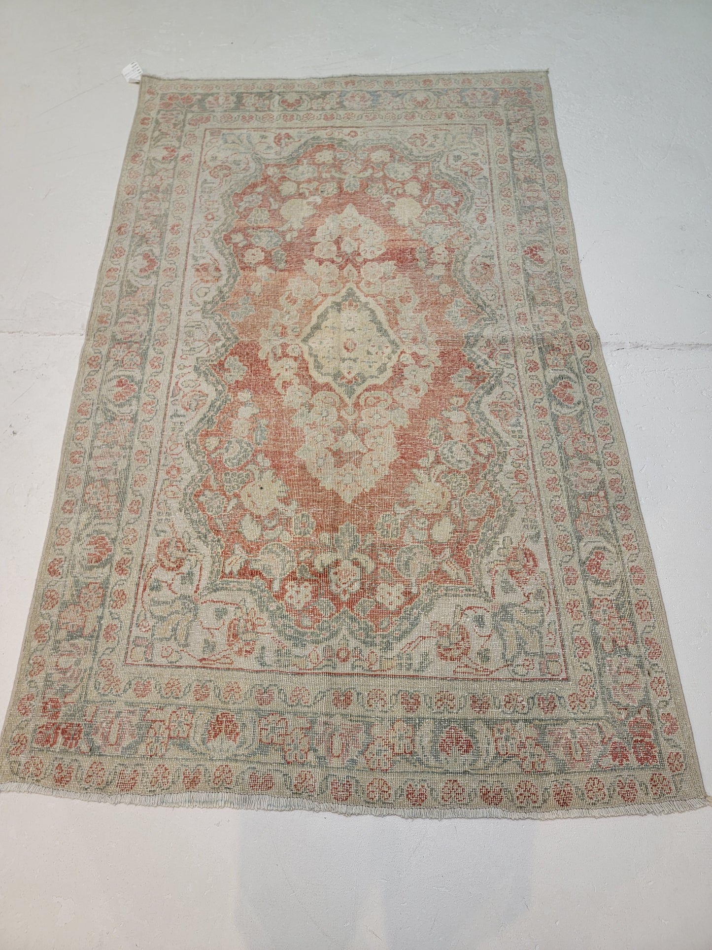 Hand-Knotted Wool Area Rug Turkish Oushak 3'10" x 6'4"