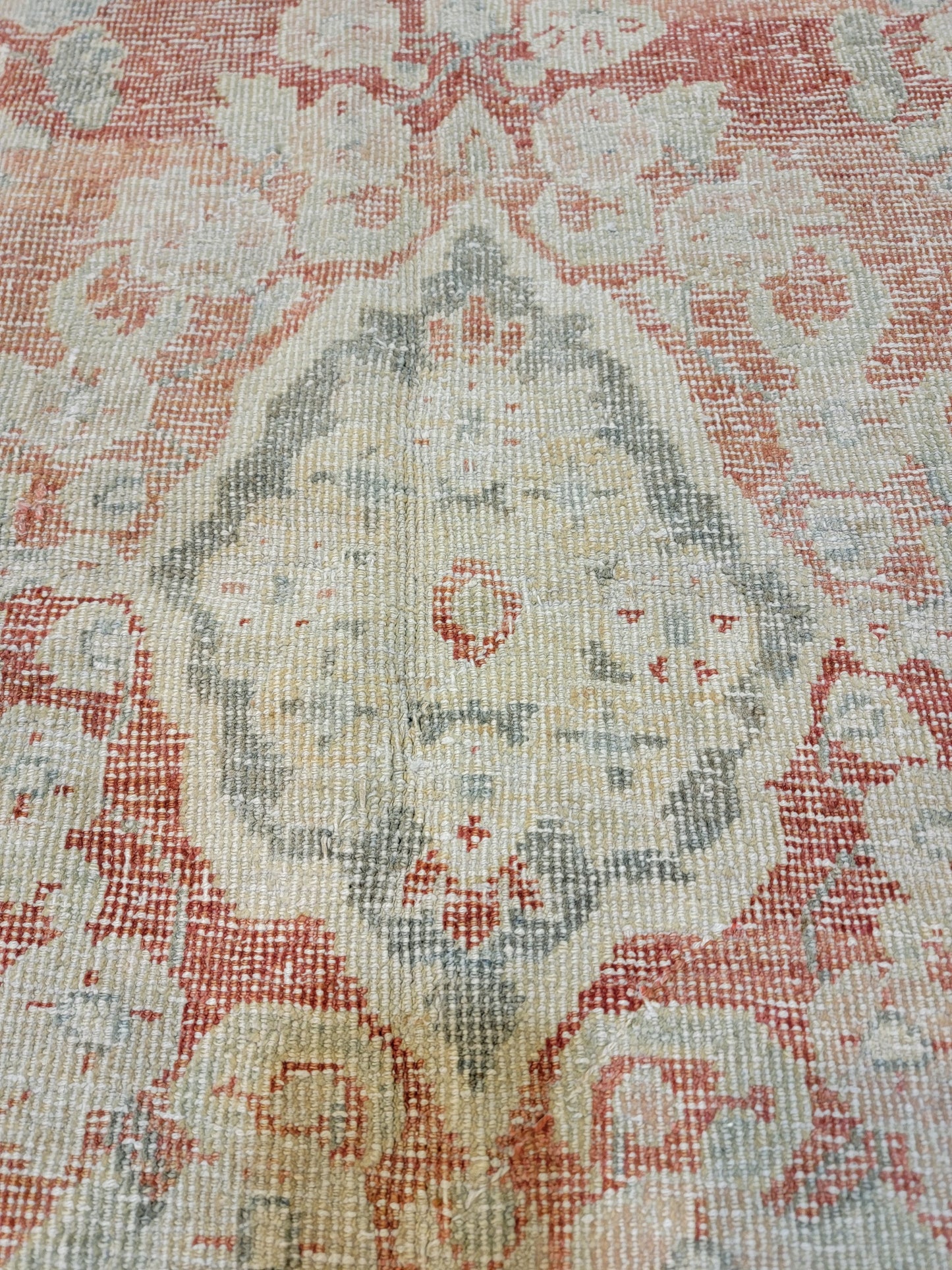 Hand-Knotted Wool Area Rug Turkish Oushak 3'10" x 6'4"