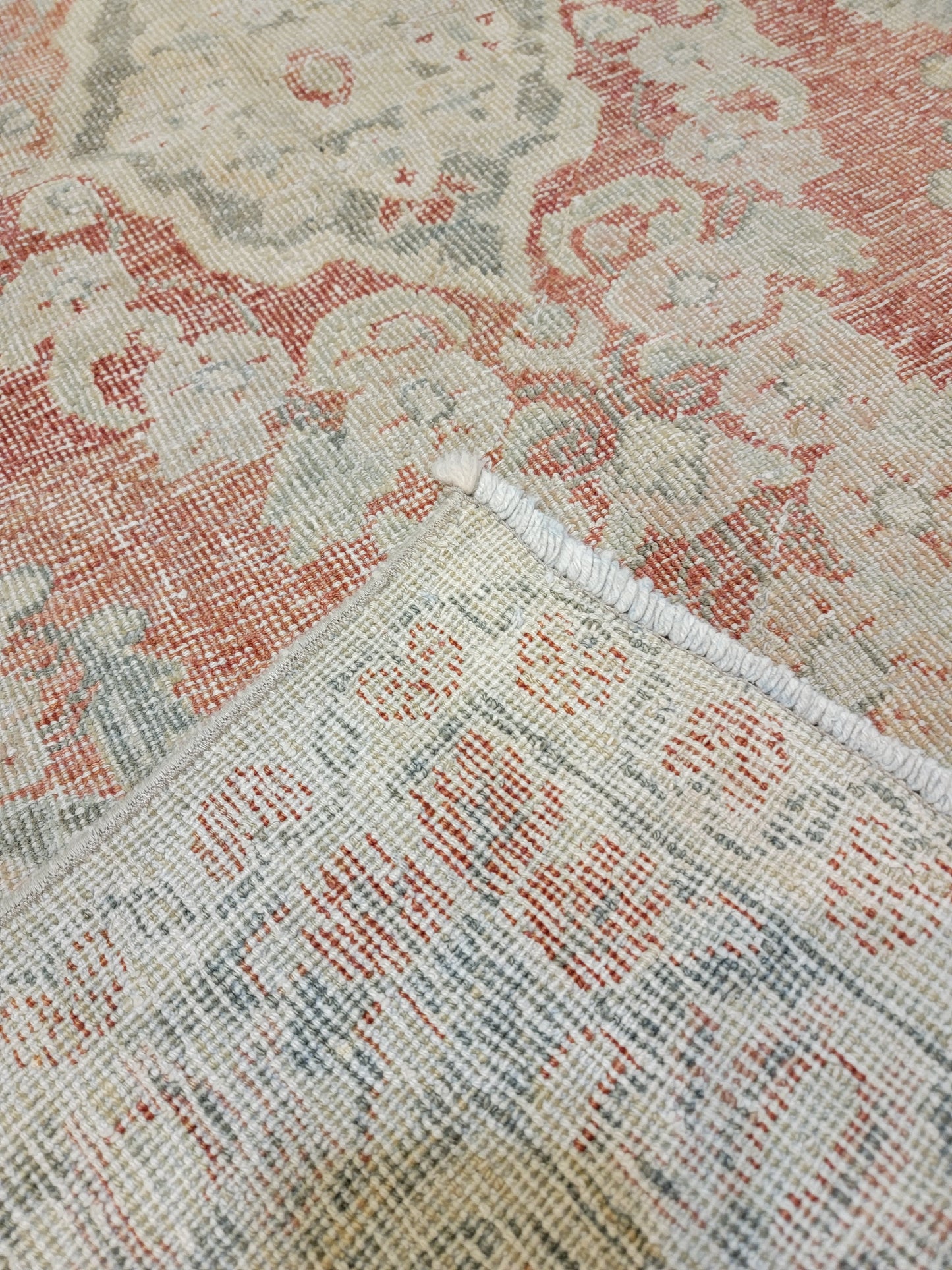 Hand-Knotted Wool Area Rug Turkish Oushak 3'10" x 6'4"