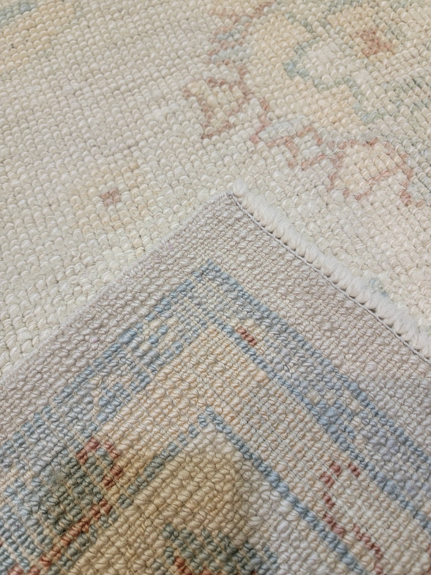 Hand-Knotted Wool Area Rug Turkish Oushak 3'11" x 6'1"