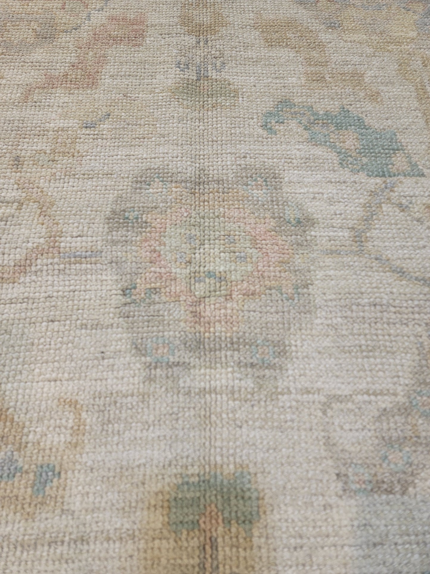 Hand-Knotted Wool Area Rug Turkish Oushak 4'2" x 6'5"