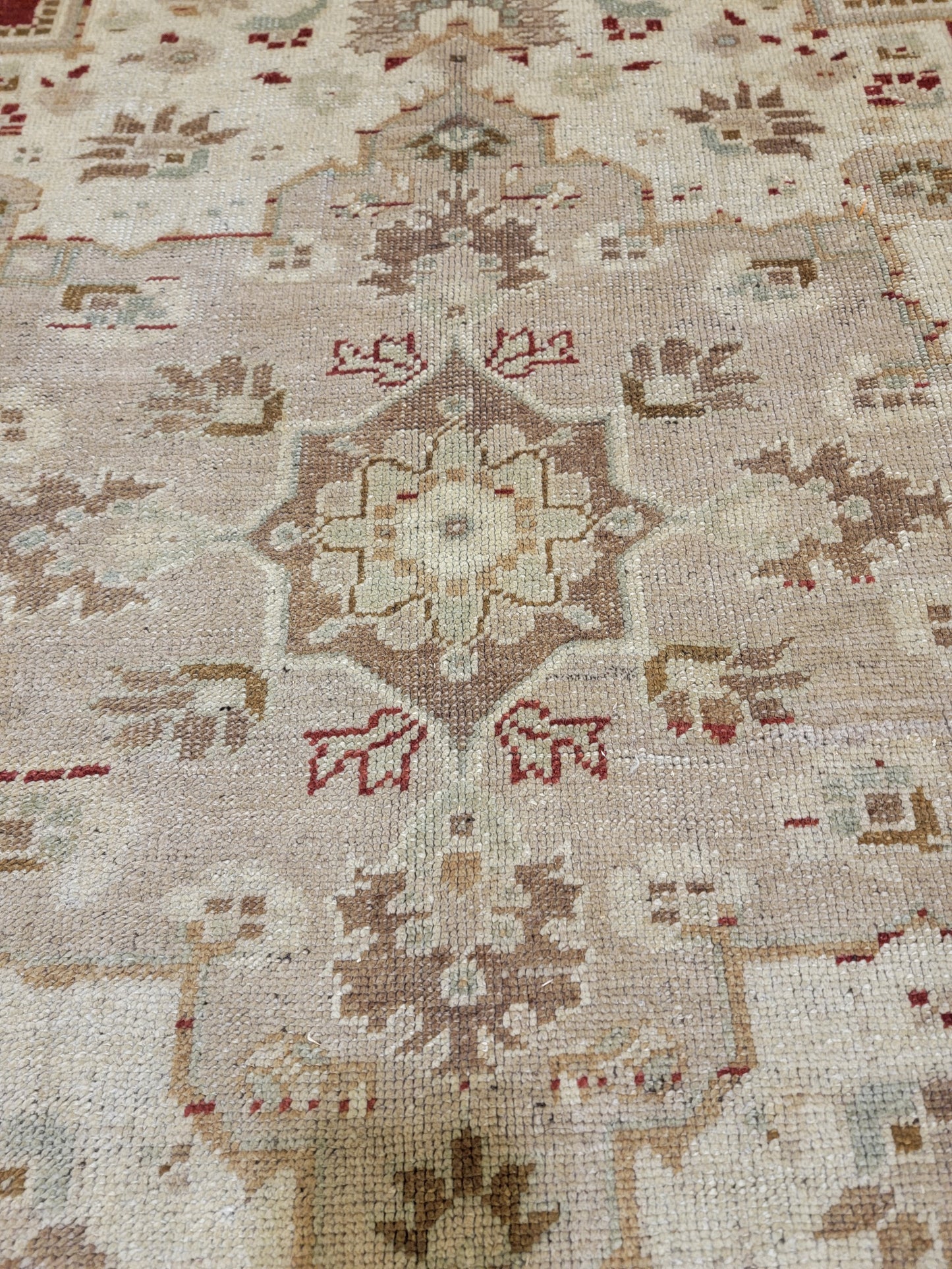 Hand-Knotted Wool Area Rug Turkish Oushak 6'6" x 10'10"