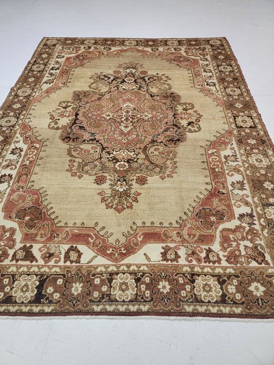 Hand-Knotted Wool Area Rug Turkish Oushak 7'6" x 9'9"