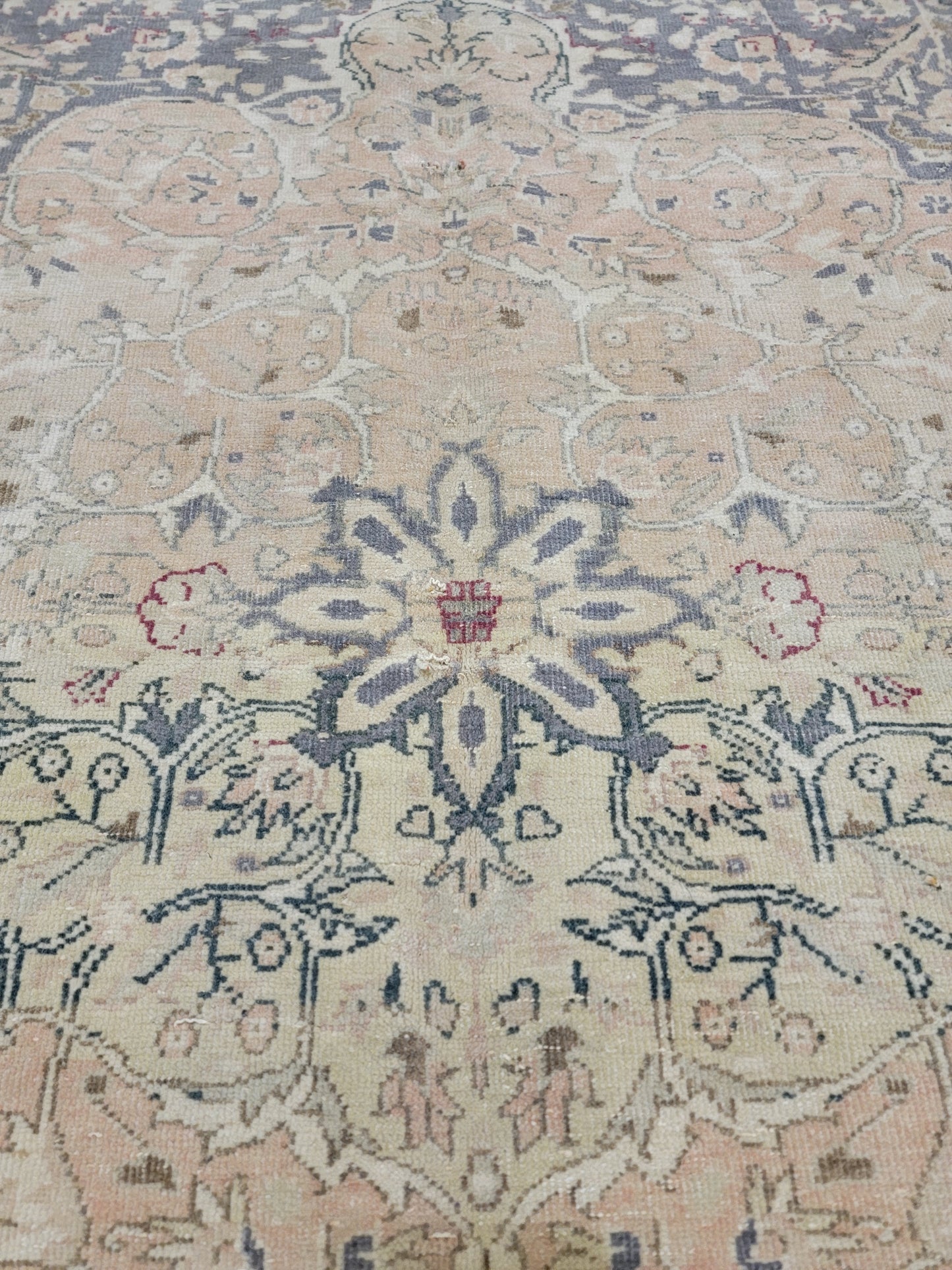 Hand-Knotted Wool Area Rug Turkish 6'6" x 9'3"