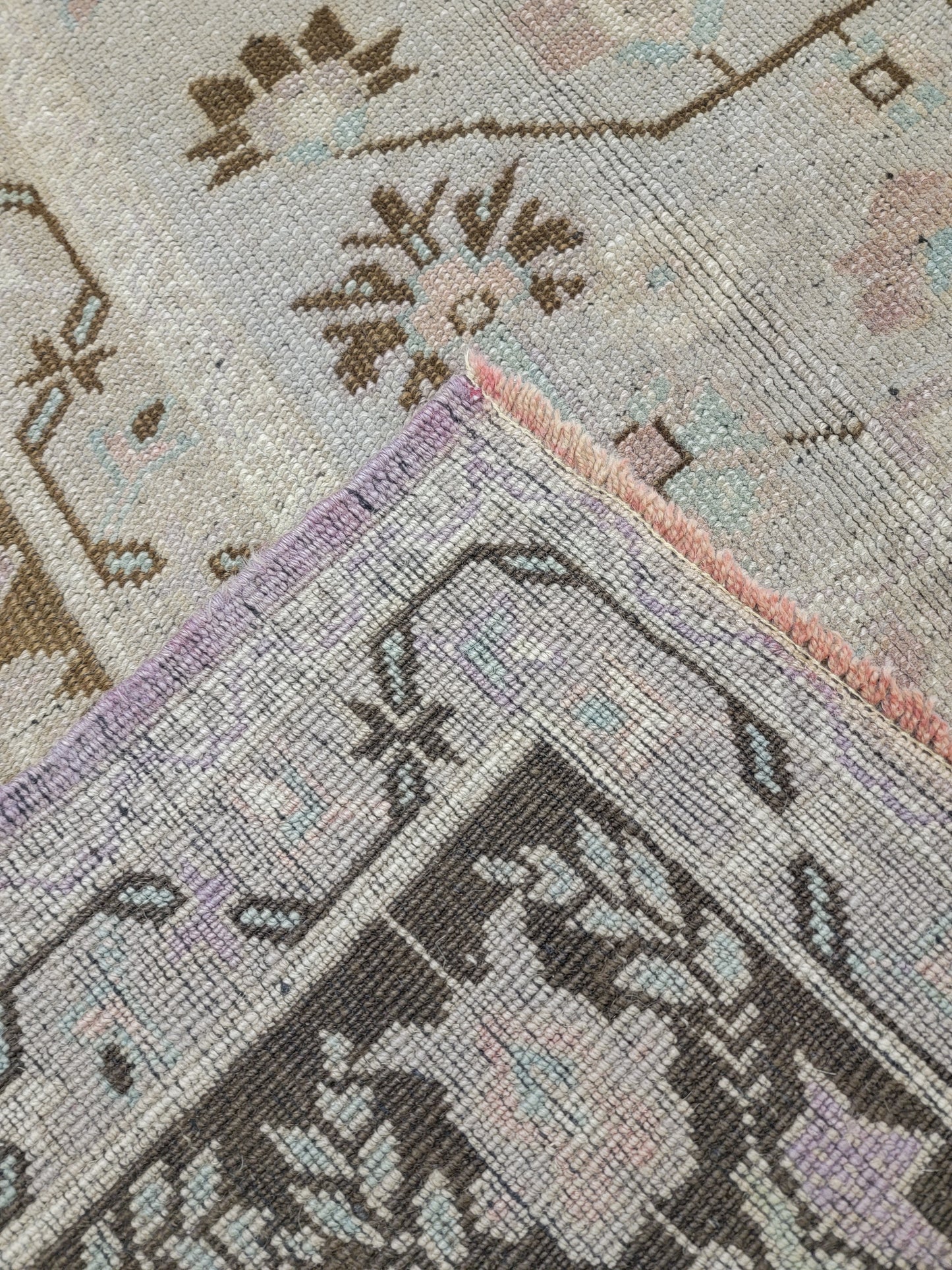 Hand-Knotted Wool Area Rug Turkish Oushak 7'6" x 12'7"