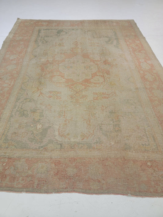 Hand-Knotted Wool Area Rug Turkish Oushak 7'6" x 10'
