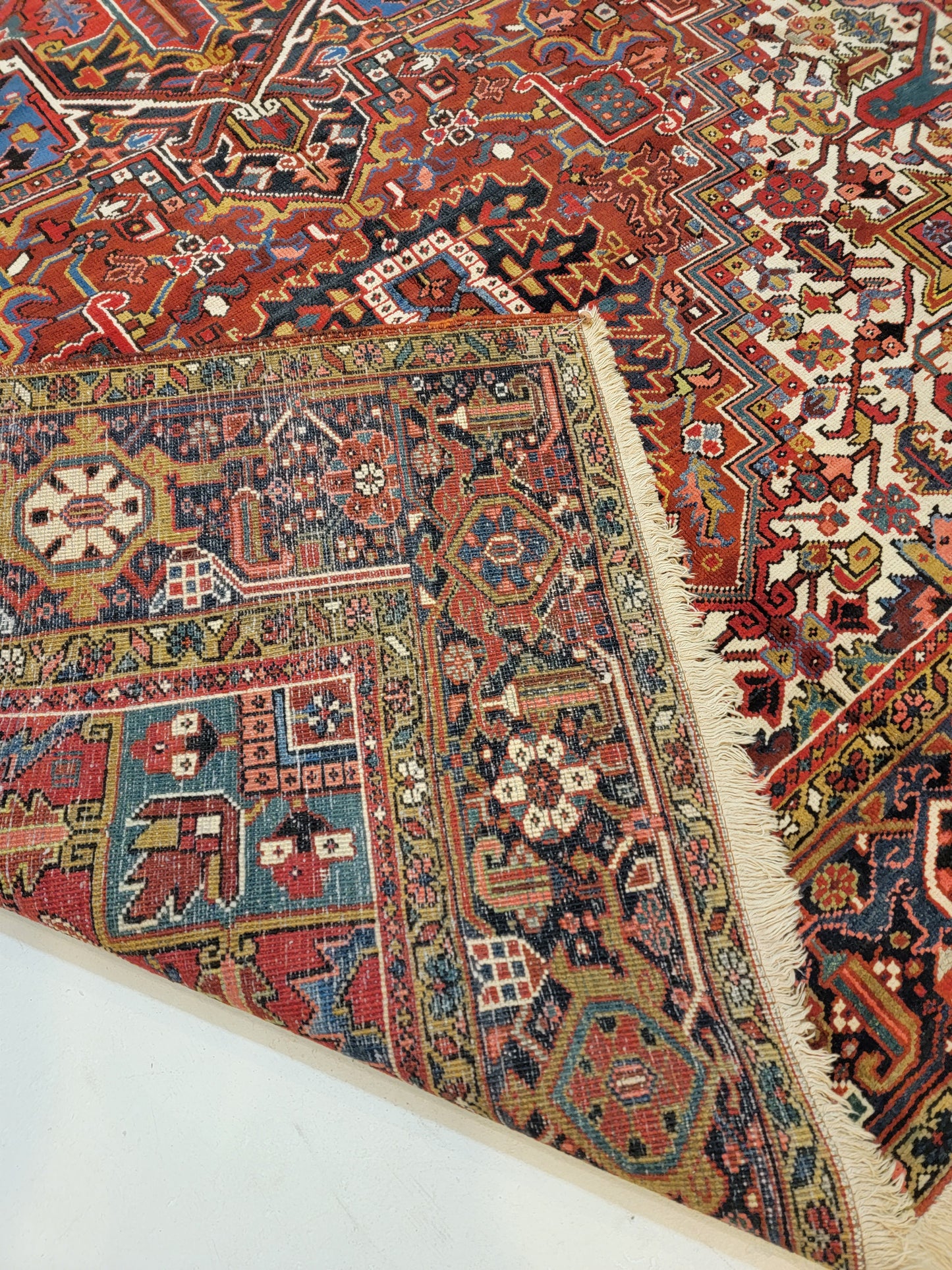 Hand-Knotted Wool Area Rug Antique Heriz 8'3" x 11'6"