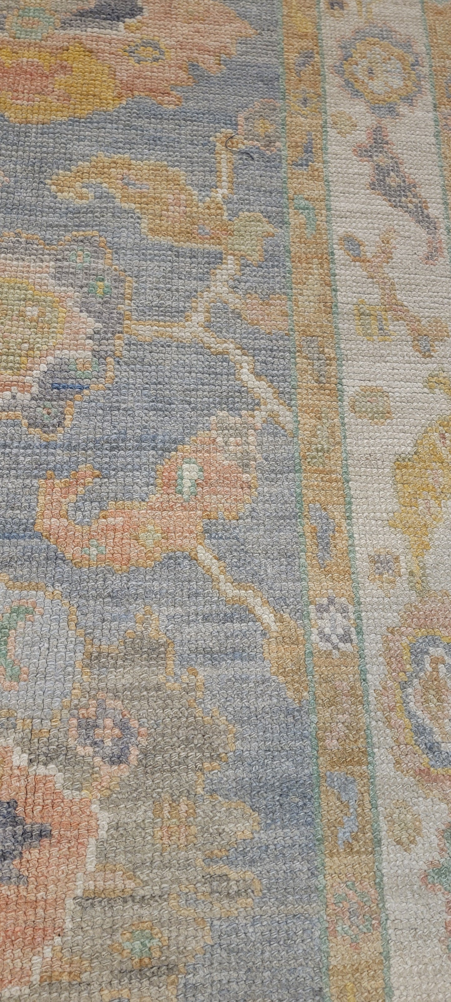 Hand-Knotted Wool Rug Turkish Oushak 2'11" x 5'3"