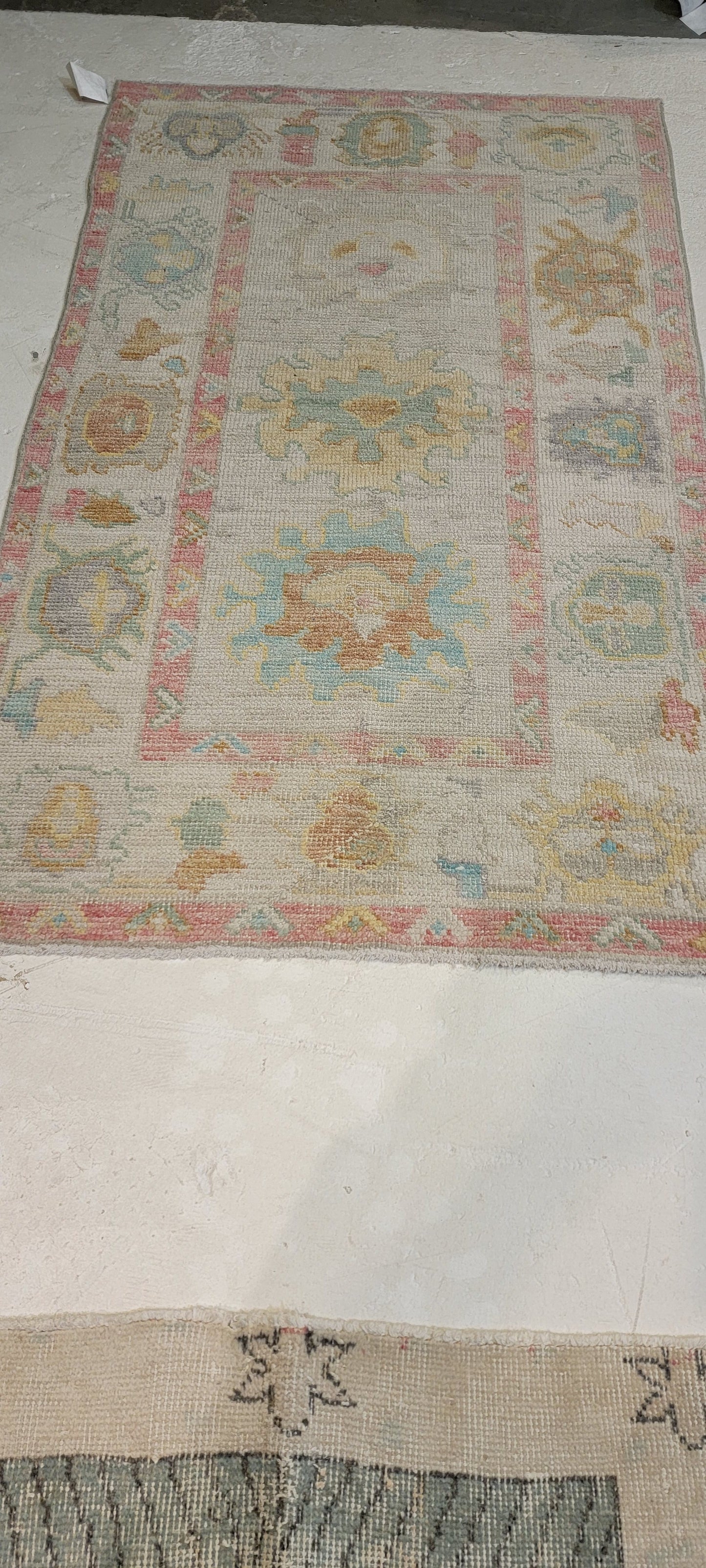 Hand-Knotted Wool Rug Turkish Oushak 3' x 5'1"
