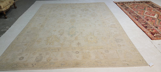 Hand-Knotted Wool Rug Turkish Oushak 8' x 10'6"