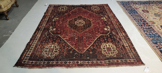 Hand-Knotted Wool Rug Shiraz 6' x 9'