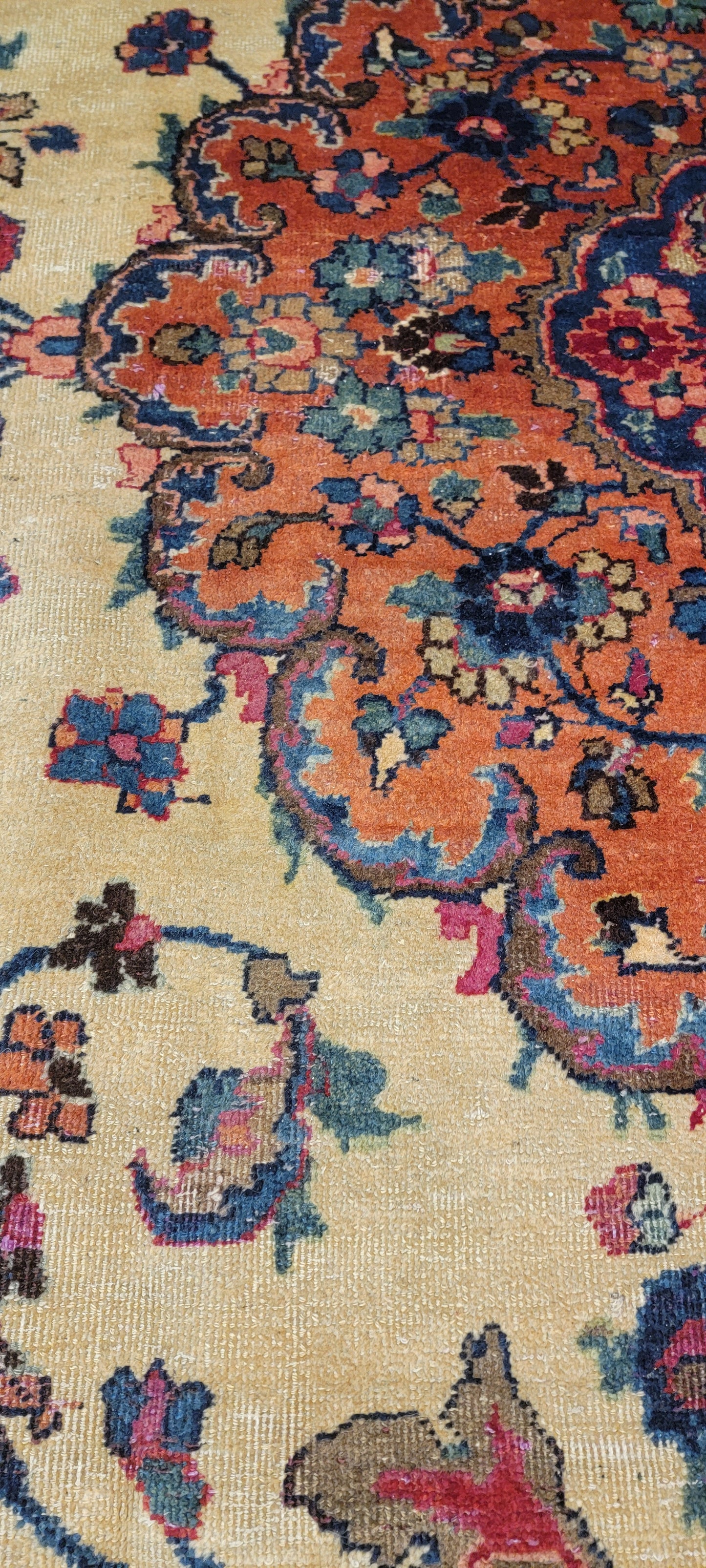 Hand-Knotted Wool Rug Mashad 7'9" x 10'9"