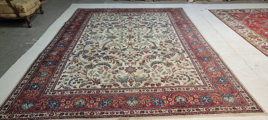 Hand-Knotted Wool Rug Tabriz 9' x 12'