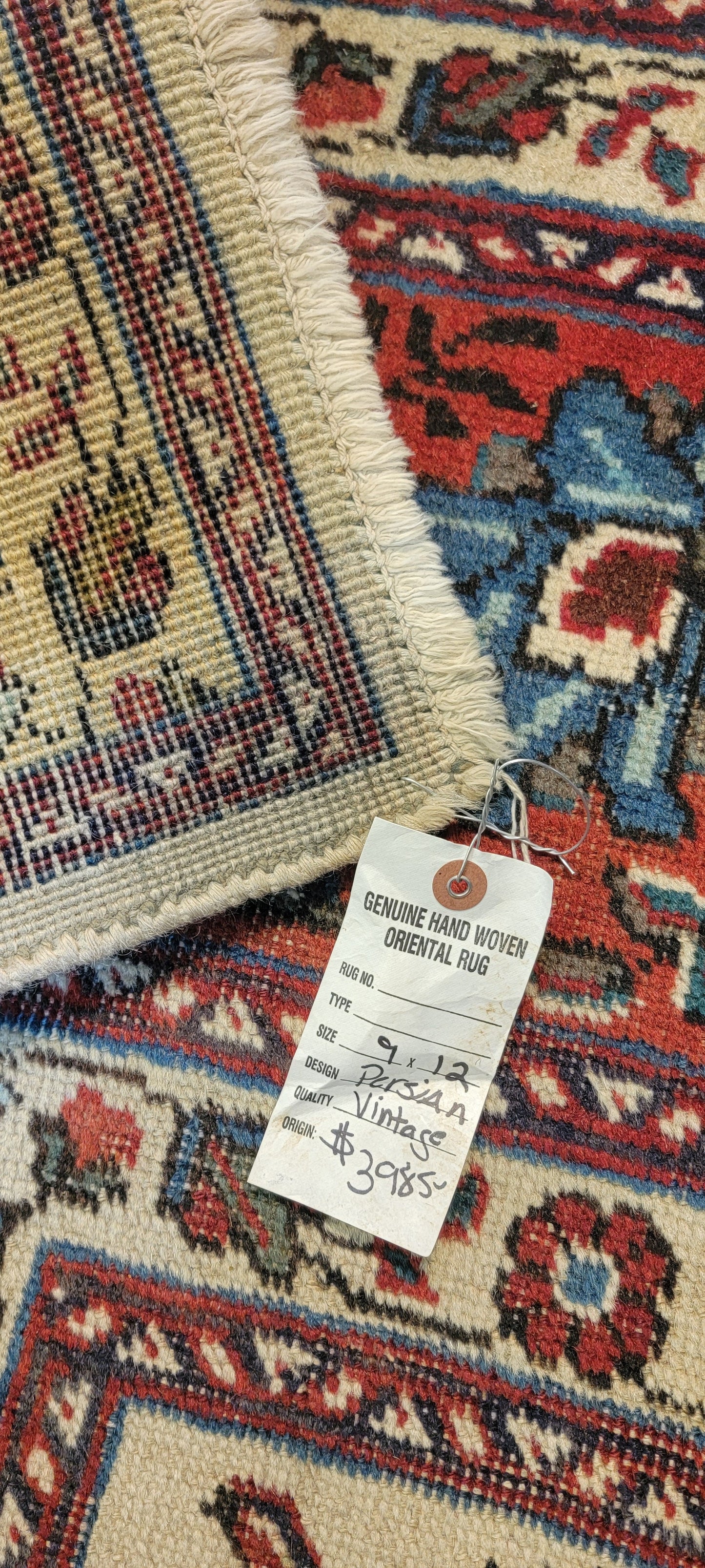 Hand-Knotted Wool Rug Tabriz 9' x 12'