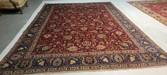 Hand-Knotted Wool Rug Tabriz 10' x 14'
