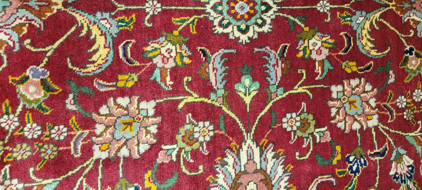 Hand-Knotted Wool Rug Tabriz 10' x 14'