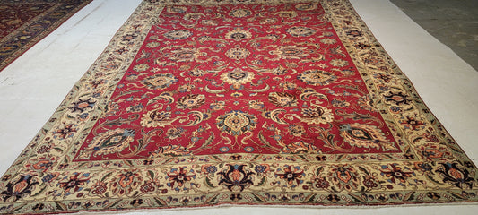Hand-Knotted Wool Rug Tabriz 9'4" x 12'8"