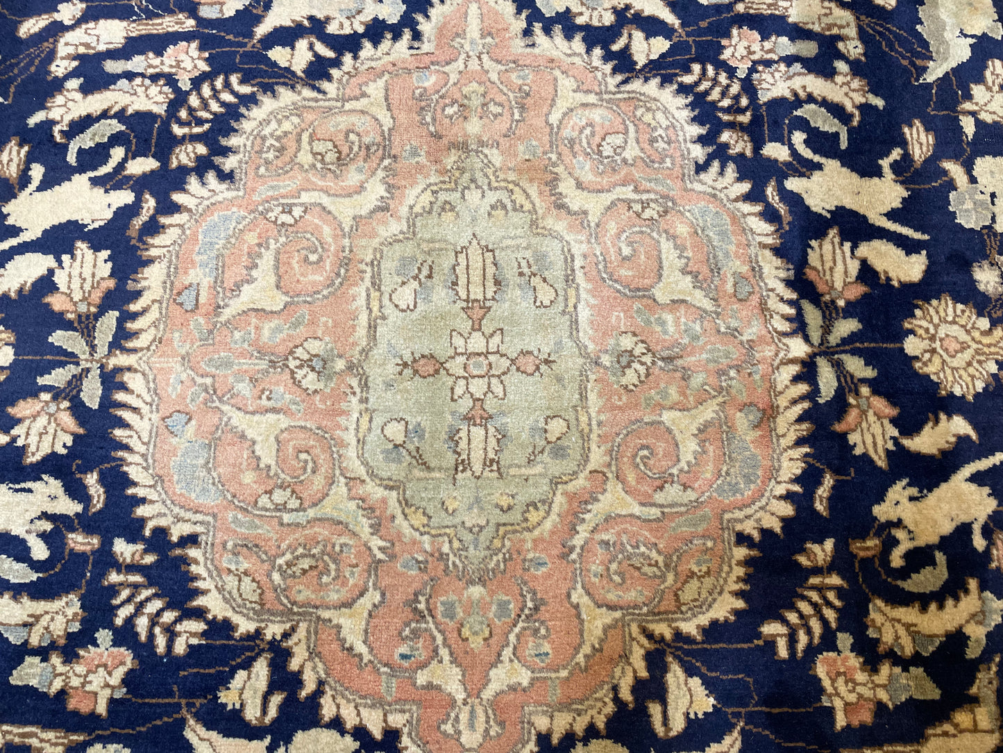 Hand-Knotted Wool Rug Tabriz Tabatabaei 9'1" x 10'8"