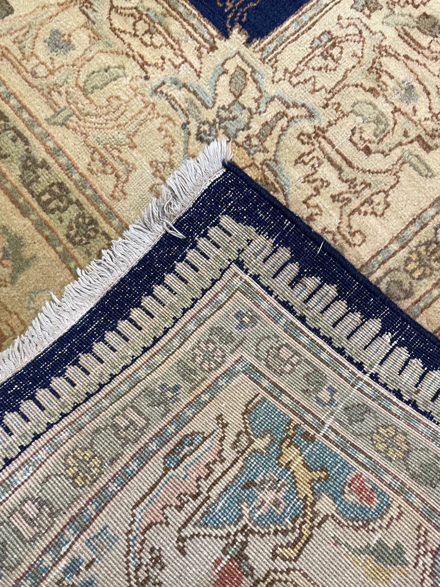 Hand-Knotted Wool Rug Tabriz Tabatabaei 9'1" x 10'8"