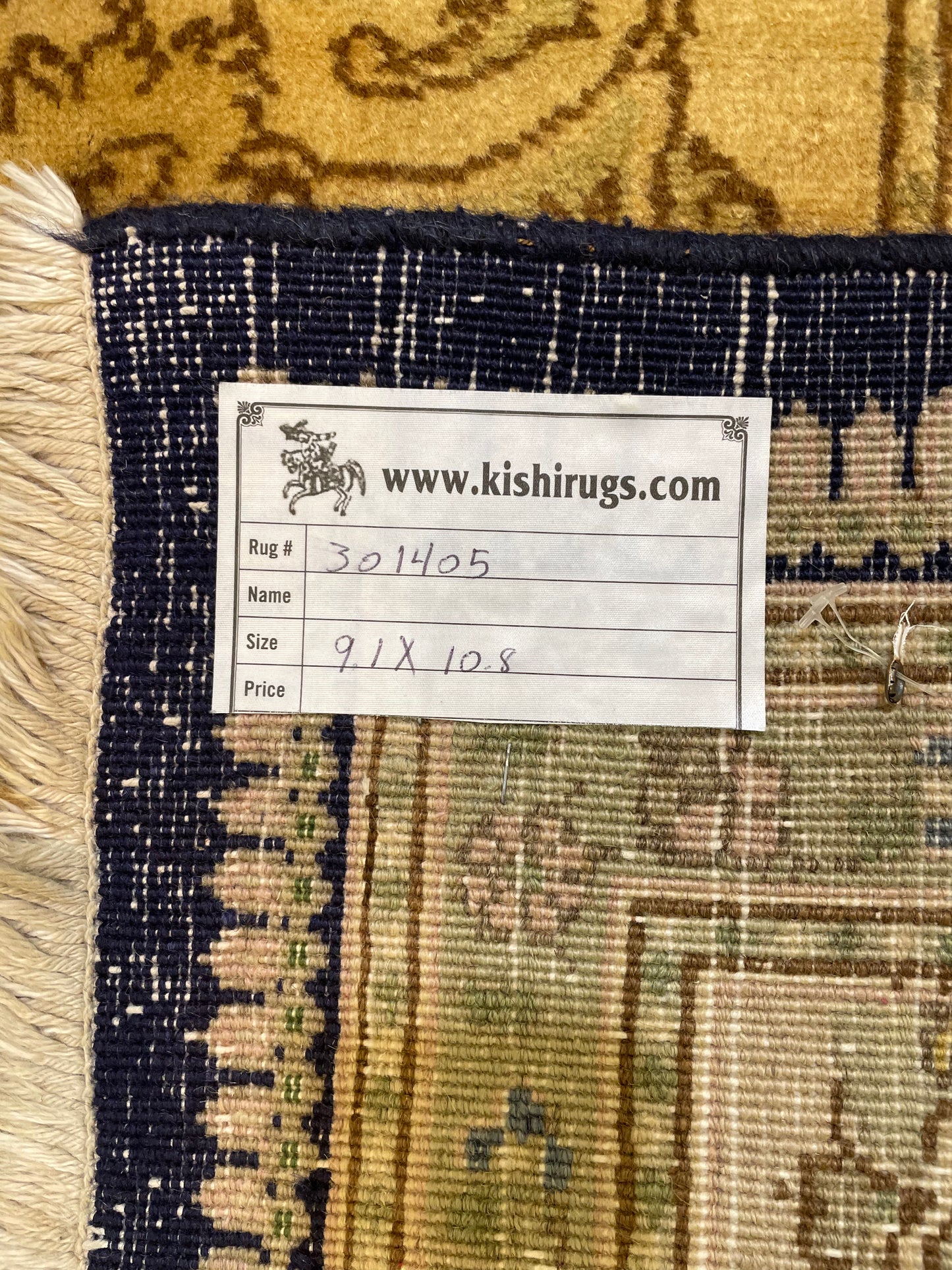 Hand-Knotted Wool Rug Tabriz Tabatabaei 9'1" x 10'8"