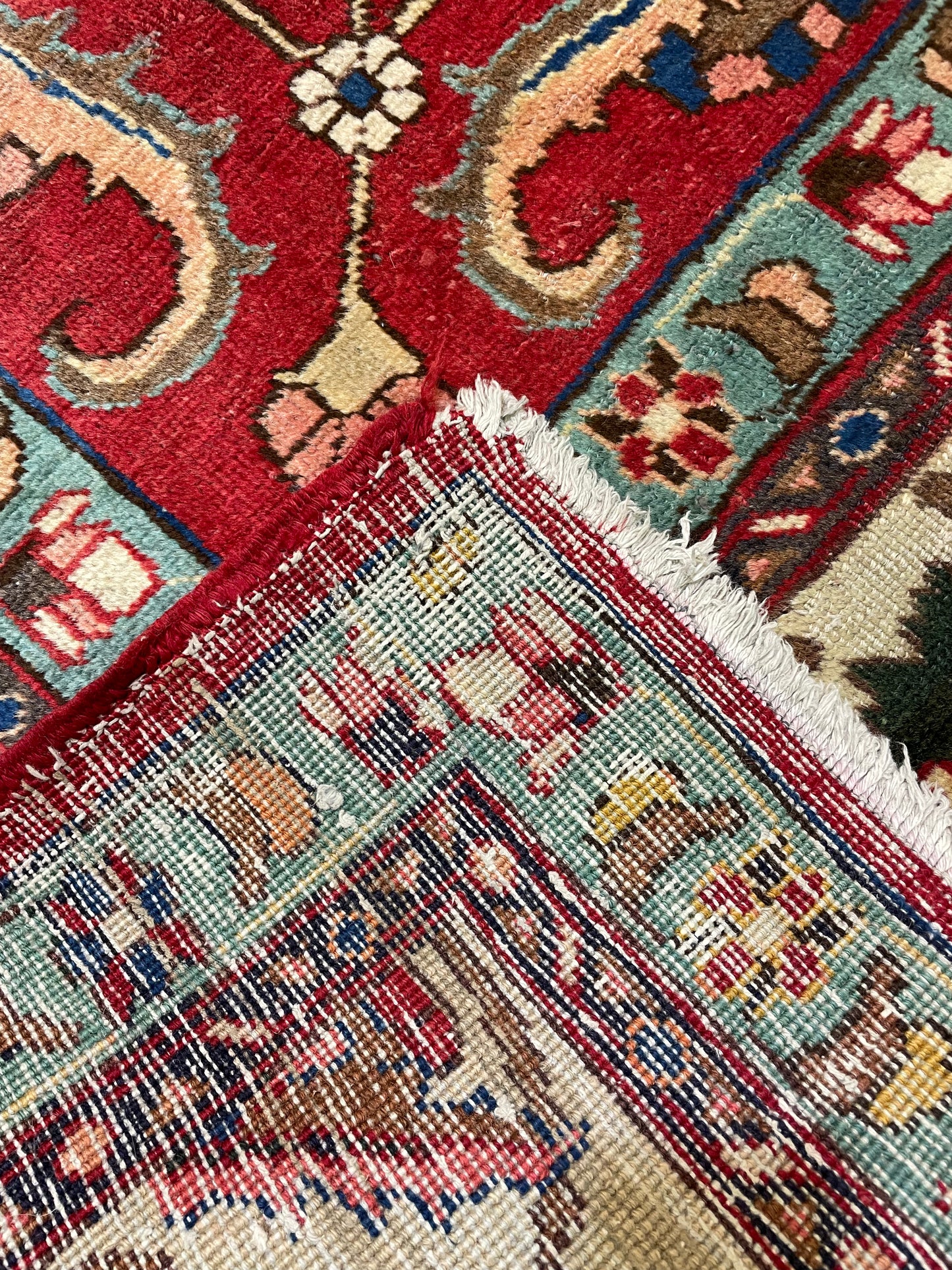 Hand-Knotted Wool Rug Tabriz 10'11" x 14'3"