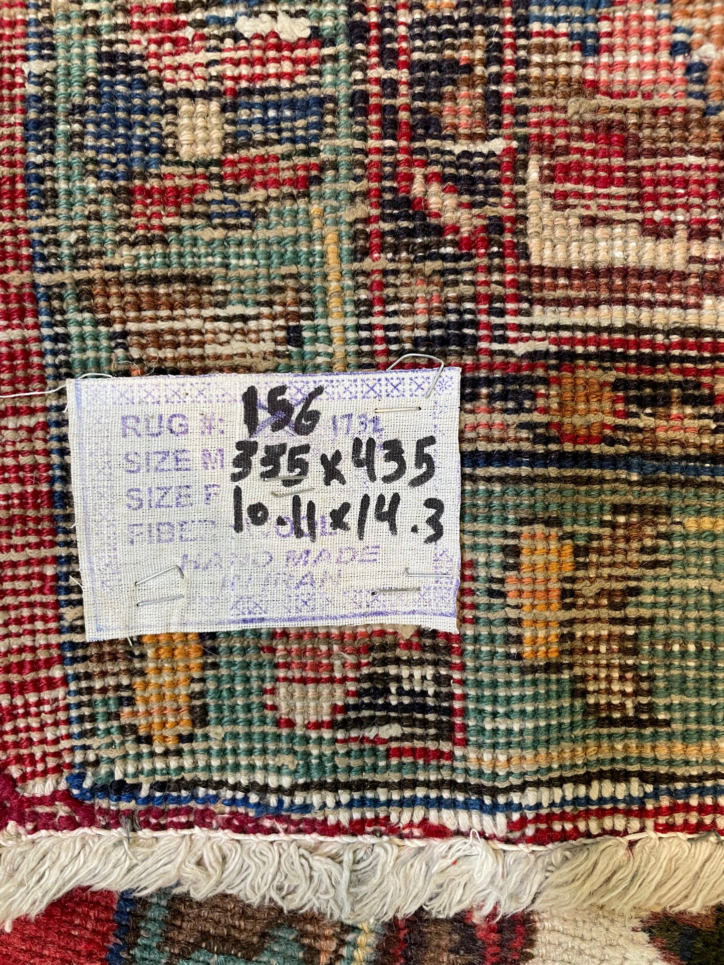 Hand-Knotted Wool Rug Tabriz 10'11" x 14'3"