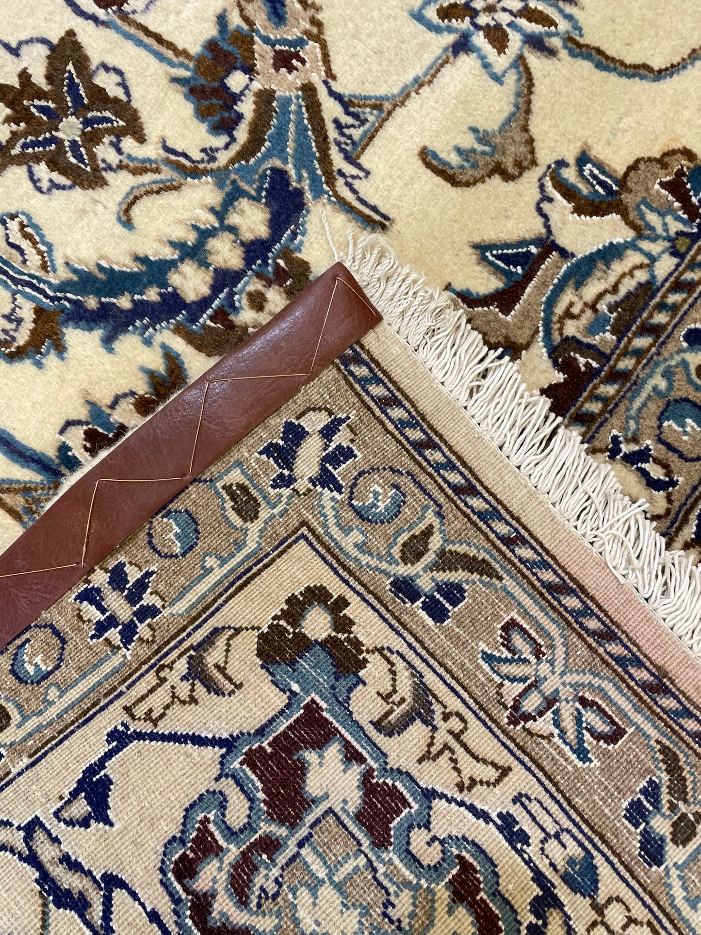 Hand-Knotted Wool Rug Nain 7'6" x 11'11"