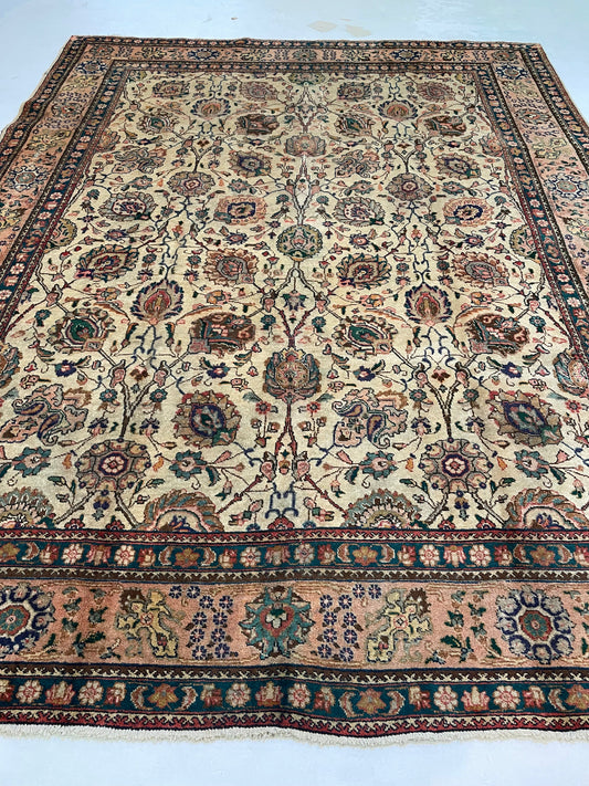 Hand-Knotted Wool Rug Tabriz 8'4" x 10'7"