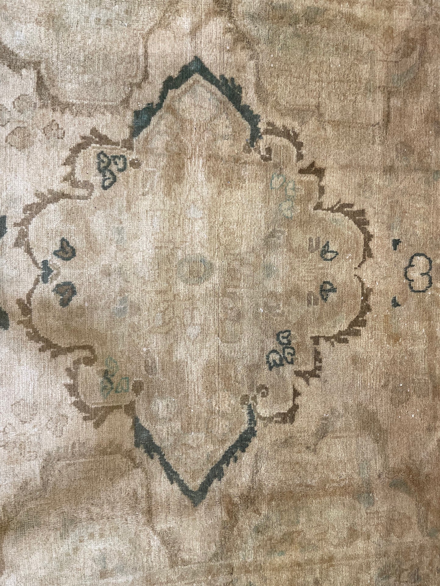 Hand-Knotted Wool Rug Tabriz Tea Washed 7'5" x 10'3"