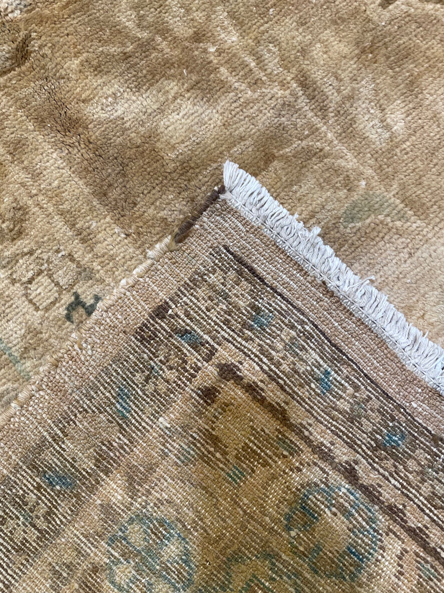 Hand-Knotted Wool Rug Tabriz Tea Washed 7'5" x 10'3"