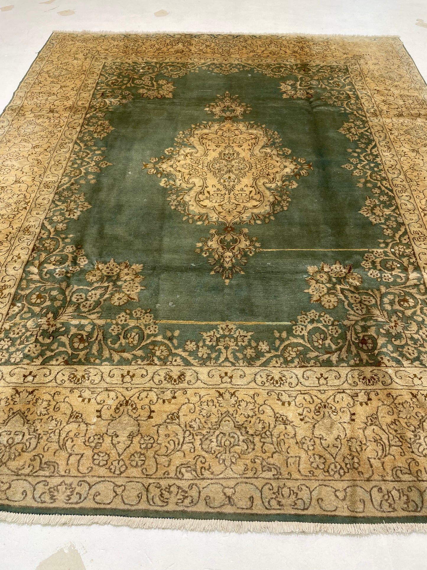 Hand-Knotted Wool Rug Kerman 8'1" x 10'1"