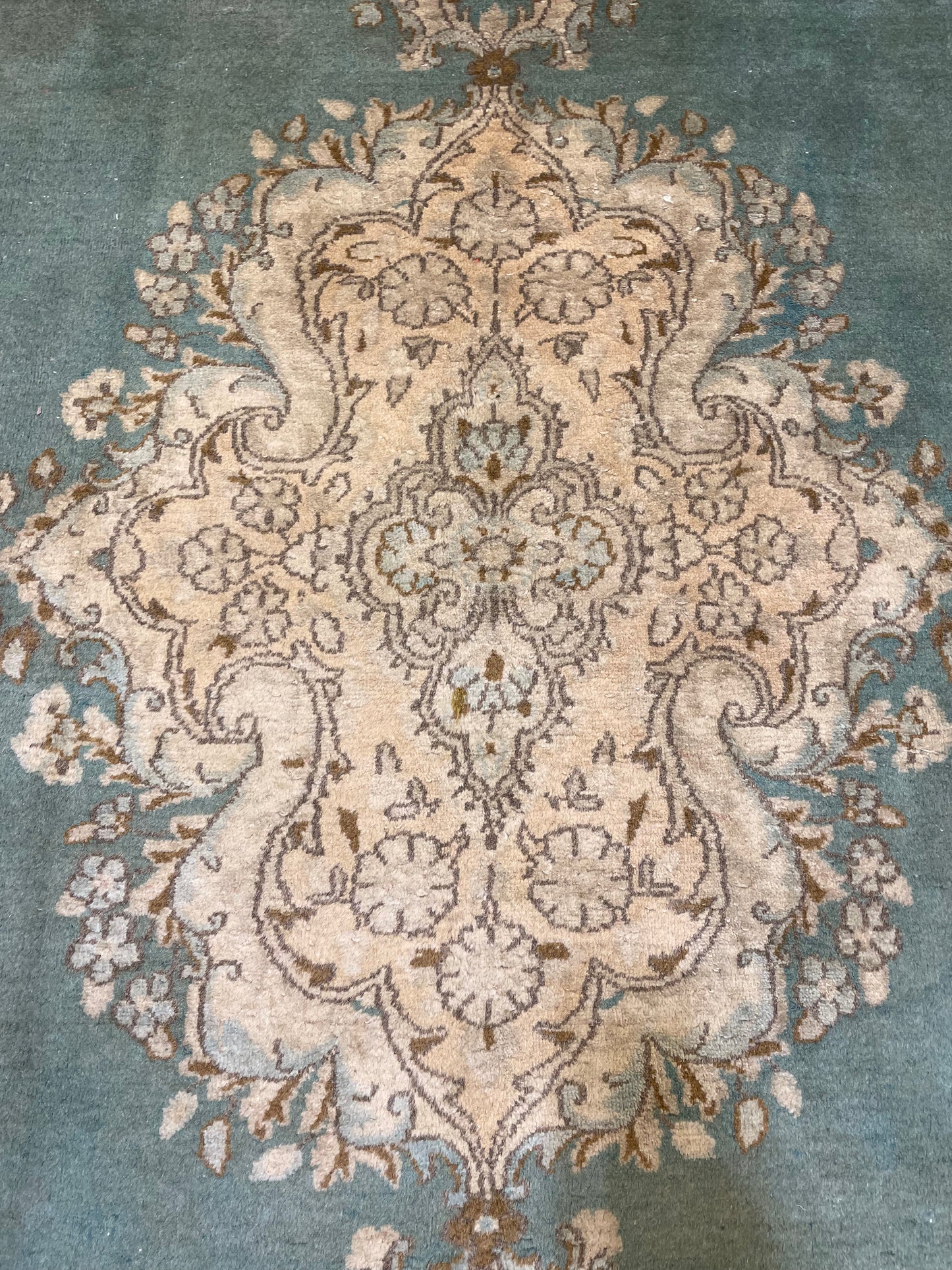 Hand-Knotted Wool Rug Kerman 8'1" x 10'1"
