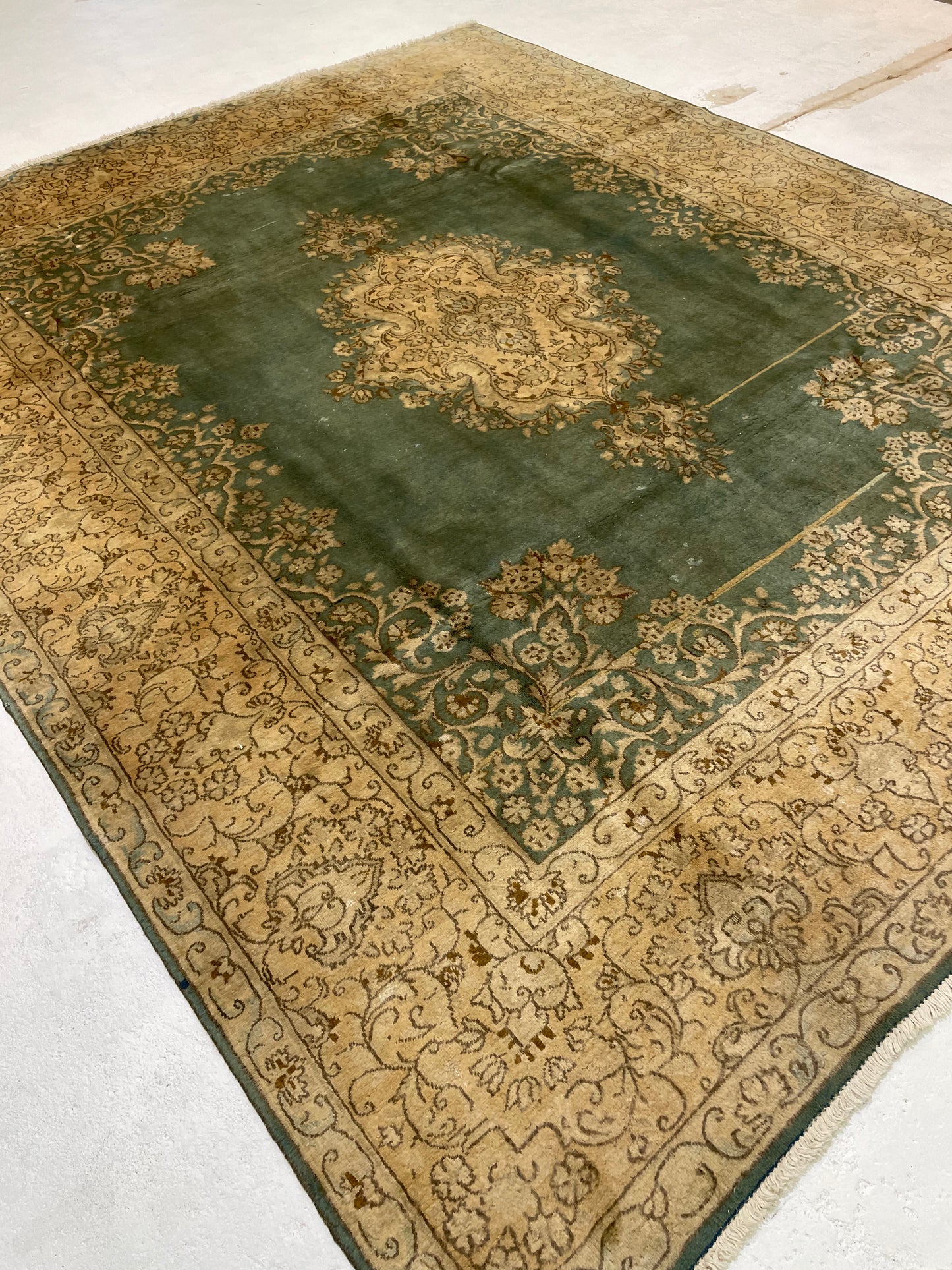 Hand-Knotted Wool Rug Kerman 8'1" x 10'1"