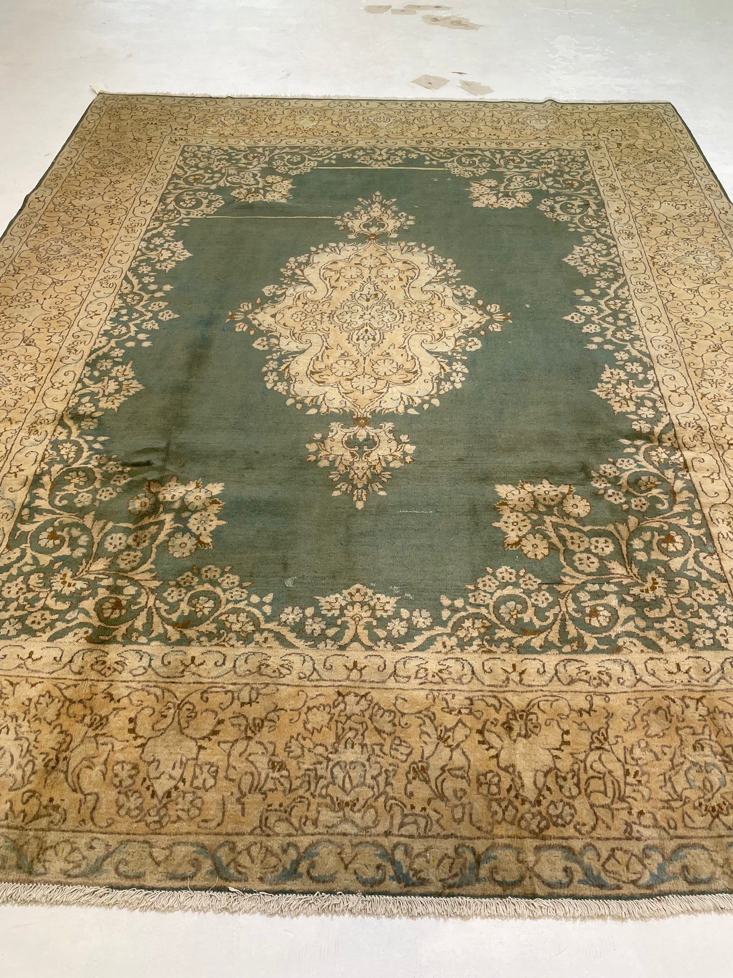 Hand-Knotted Wool Rug Kerman 8'1" x 10'1"