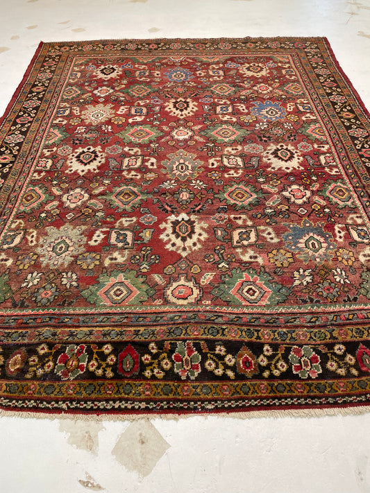 Hand-Knotted Wool Rug Meshkabad/Sultanabad 7'11" x 10'10"