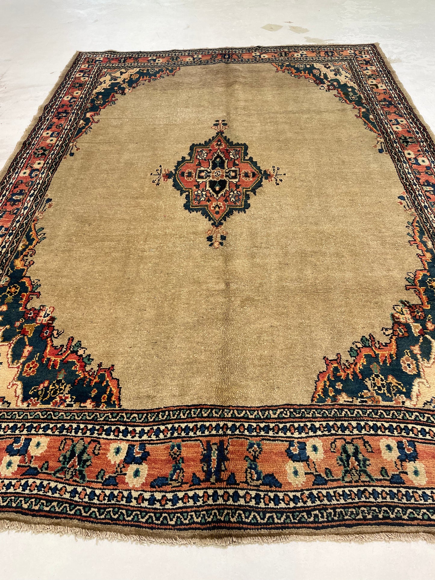 Hand-Knotted Wool Rug Bibikabad Hamedan 6'10" x 9'10"