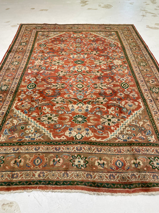 Hand-Knotted Wool Rug Mahal 7'6" x 10'3"