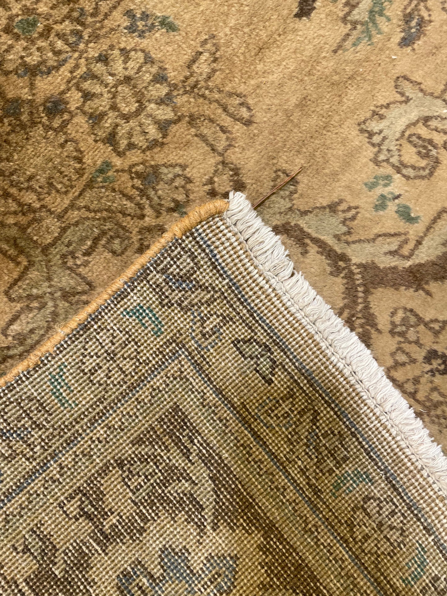 Hand-Knotted Wool Rug Tabriz Tea Washed 6'5" x 9'11"