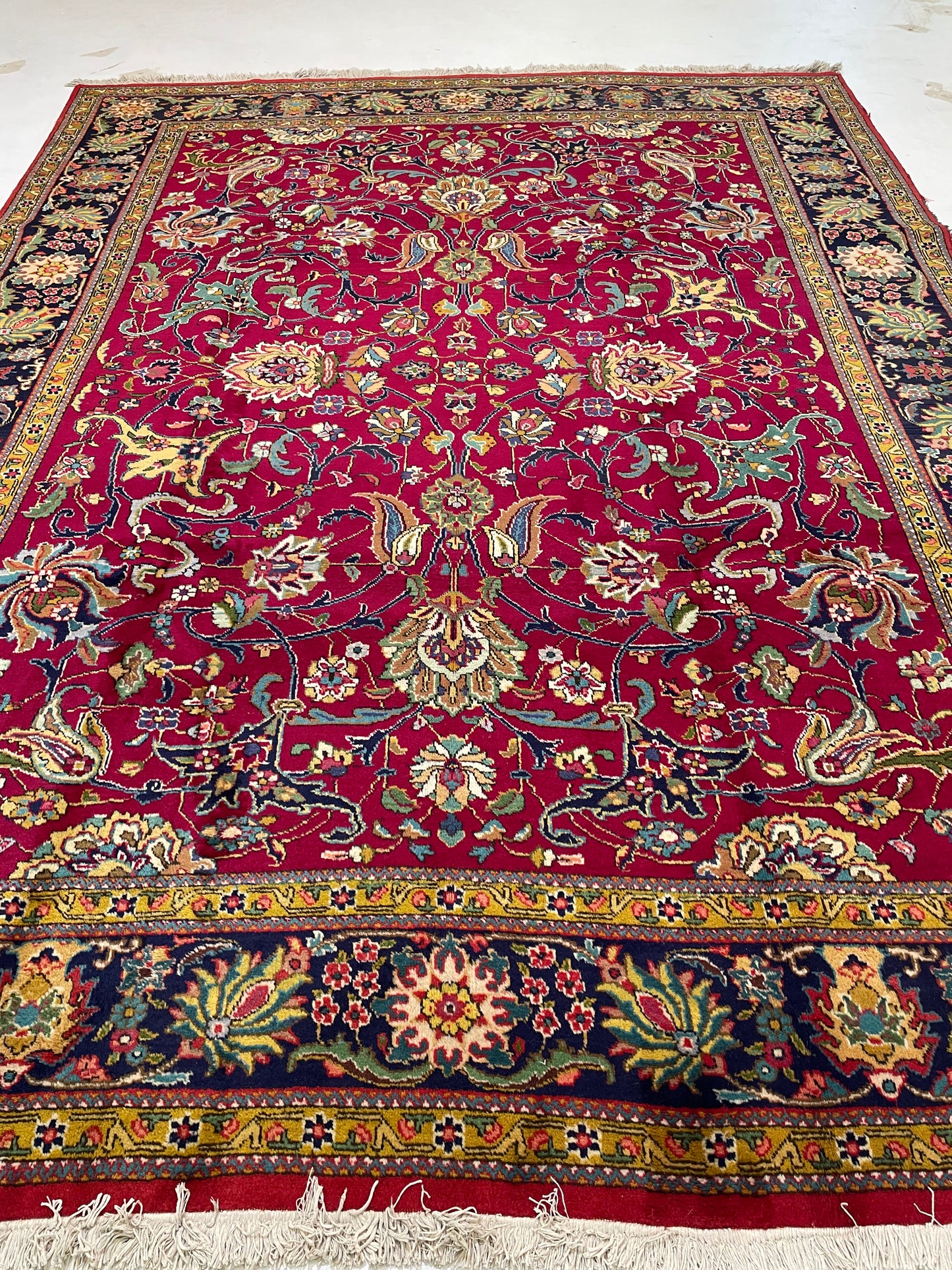 Hand-Knotted Wool Rug Tabriz 8'3" x 11'