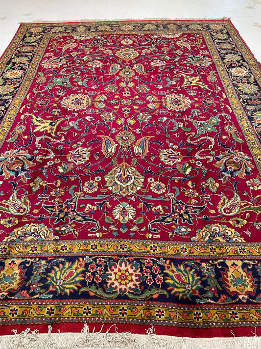 Hand-Knotted Wool Rug Tabriz 8'3" x 11'