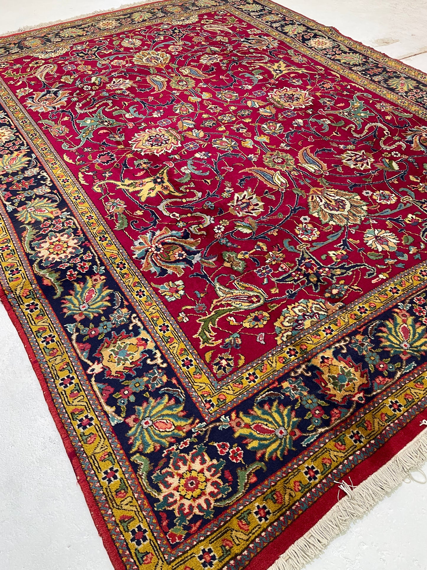 Hand-Knotted Wool Rug Tabriz 8'3" x 11'