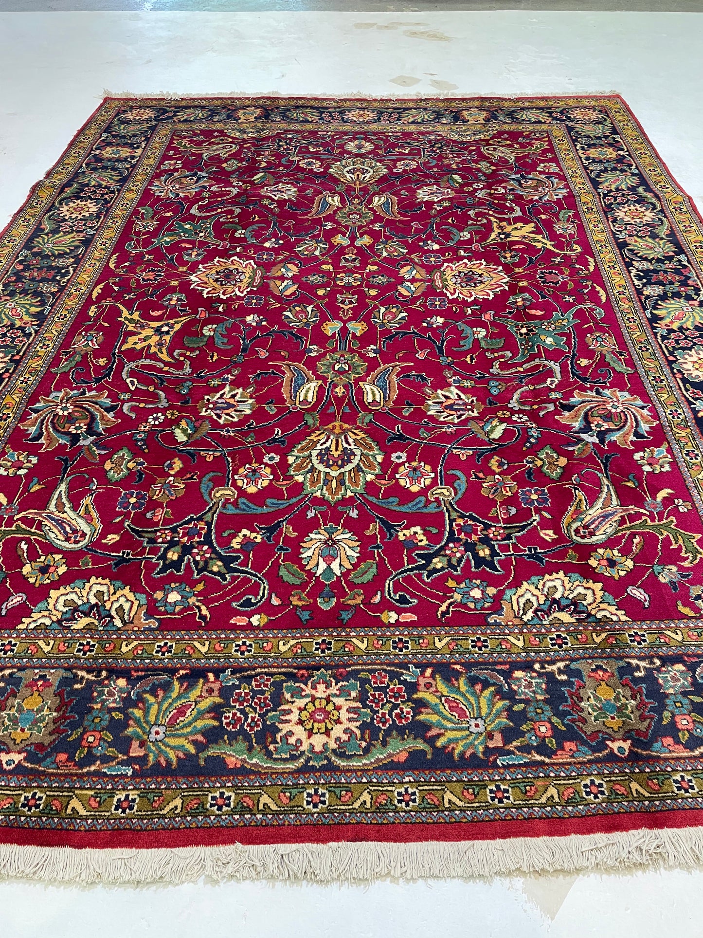 Hand-Knotted Wool Rug Tabriz 8'3" x 11'