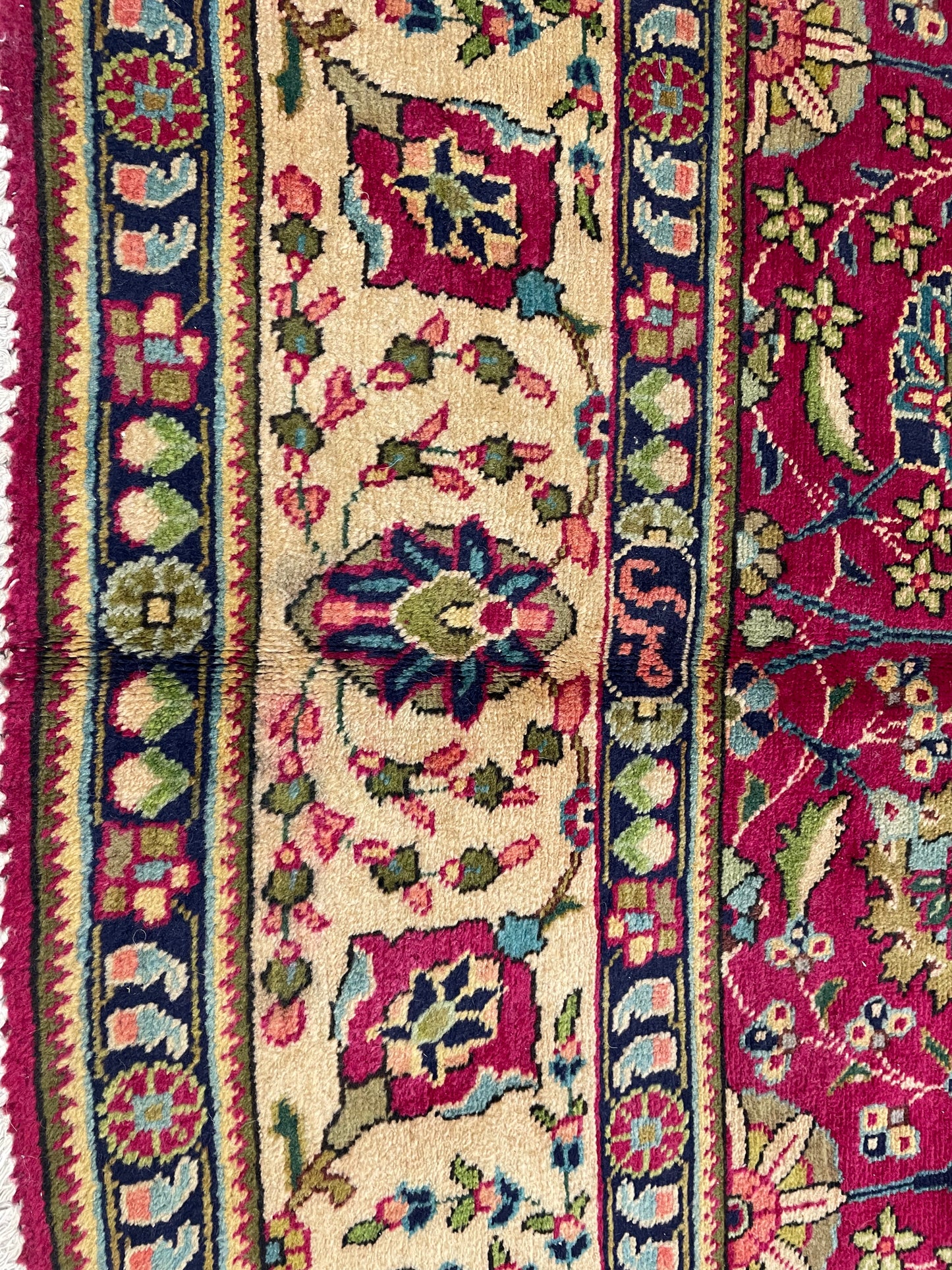 Hand-Knotted Wool Rug Tabriz 6'7" x 10'5"