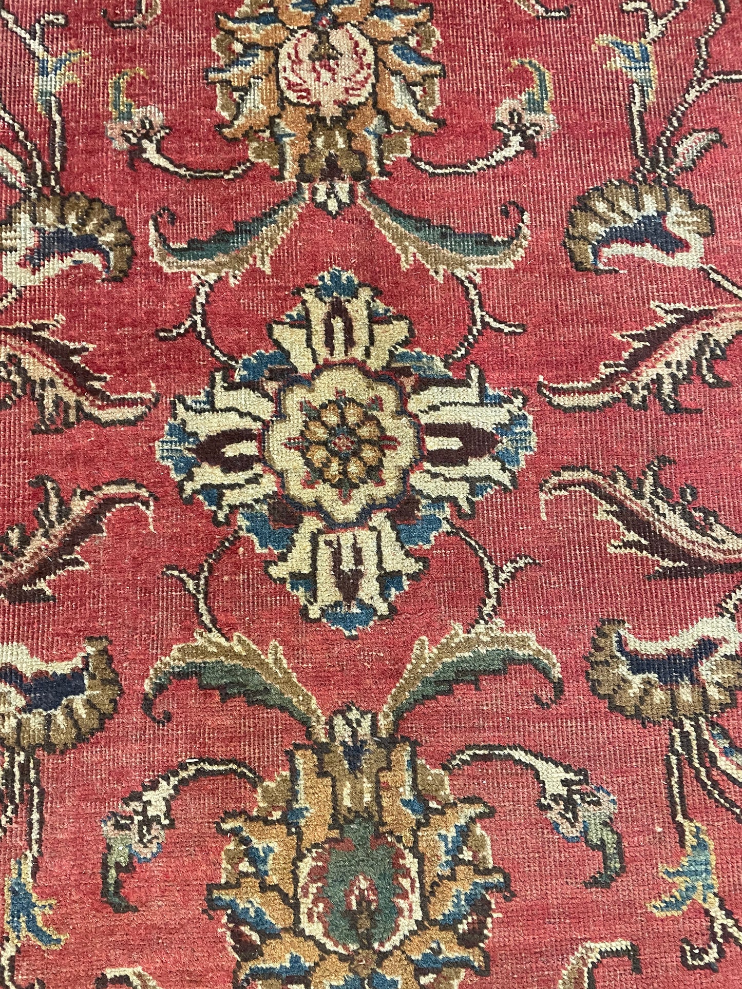 Hand-Knotted Wool Rug Tabriz Square 10'4" x 10'7"