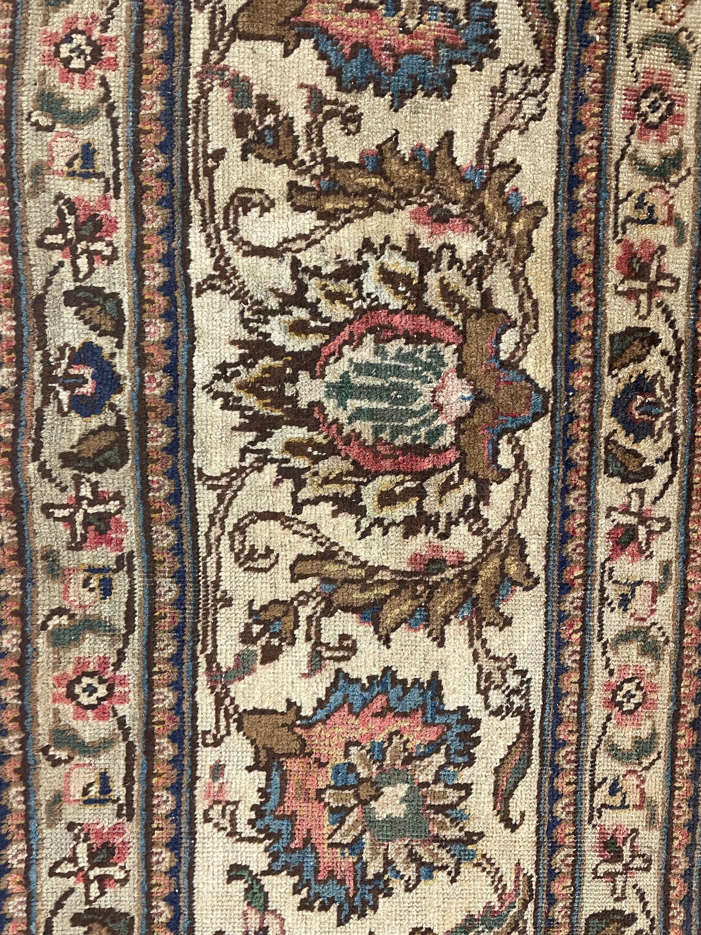 Hand-Knotted Wool Rug Tabriz Square 10'4" x 10'7"