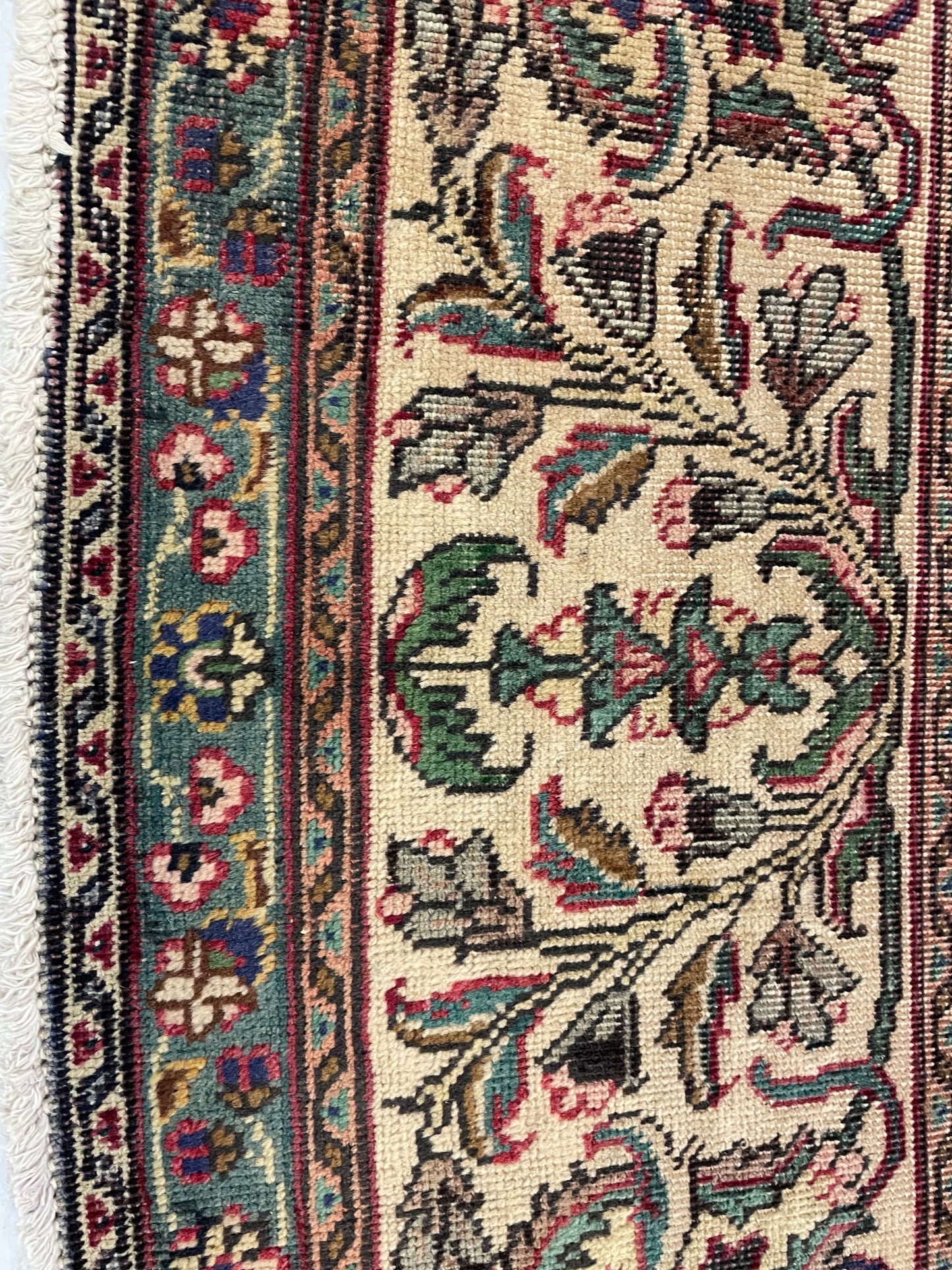 Hand-Knotted Wool Rug Tabriz Square 9'8" x 9'8"