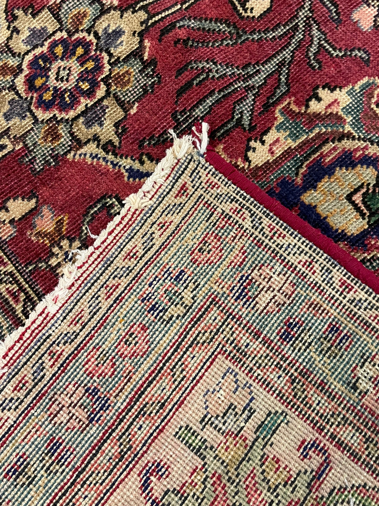 Hand-Knotted Wool Rug Tabriz Square 9'8" x 9'8"