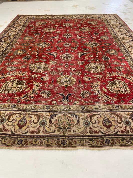 Hand-Knotted Wool Rug Tabriz 10'4" x 13'7"