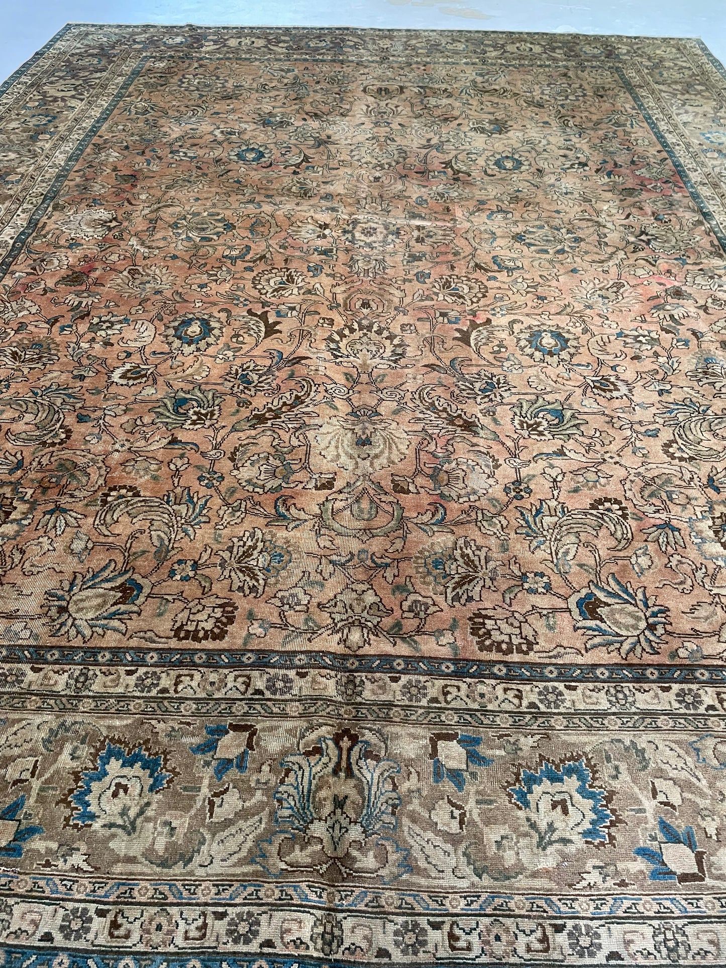 Hand-Knotted Wool Rug Tabriz 11'3" x 14'3"